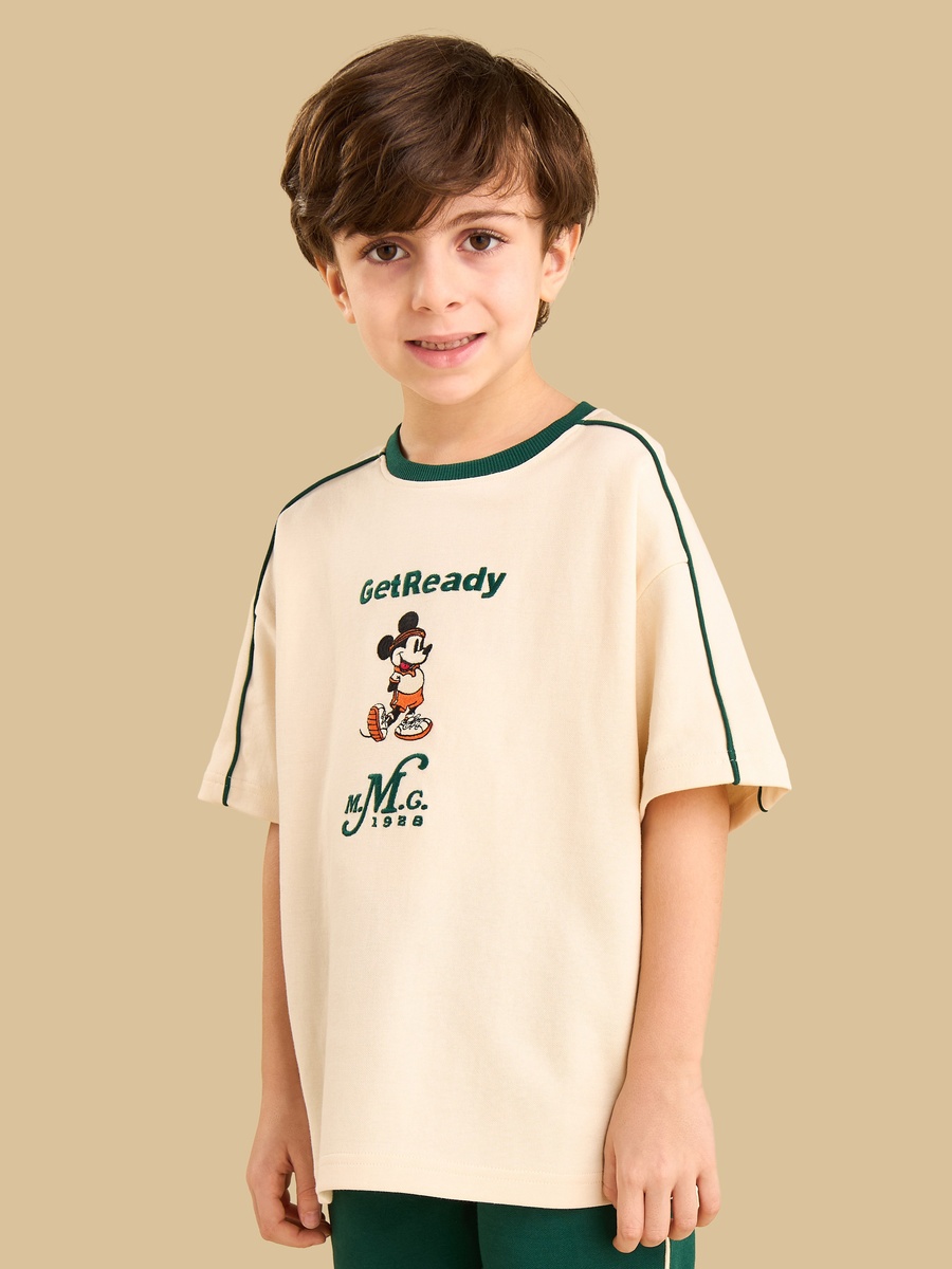 Mickey Mouse Print T-Shirt and Shorts Set