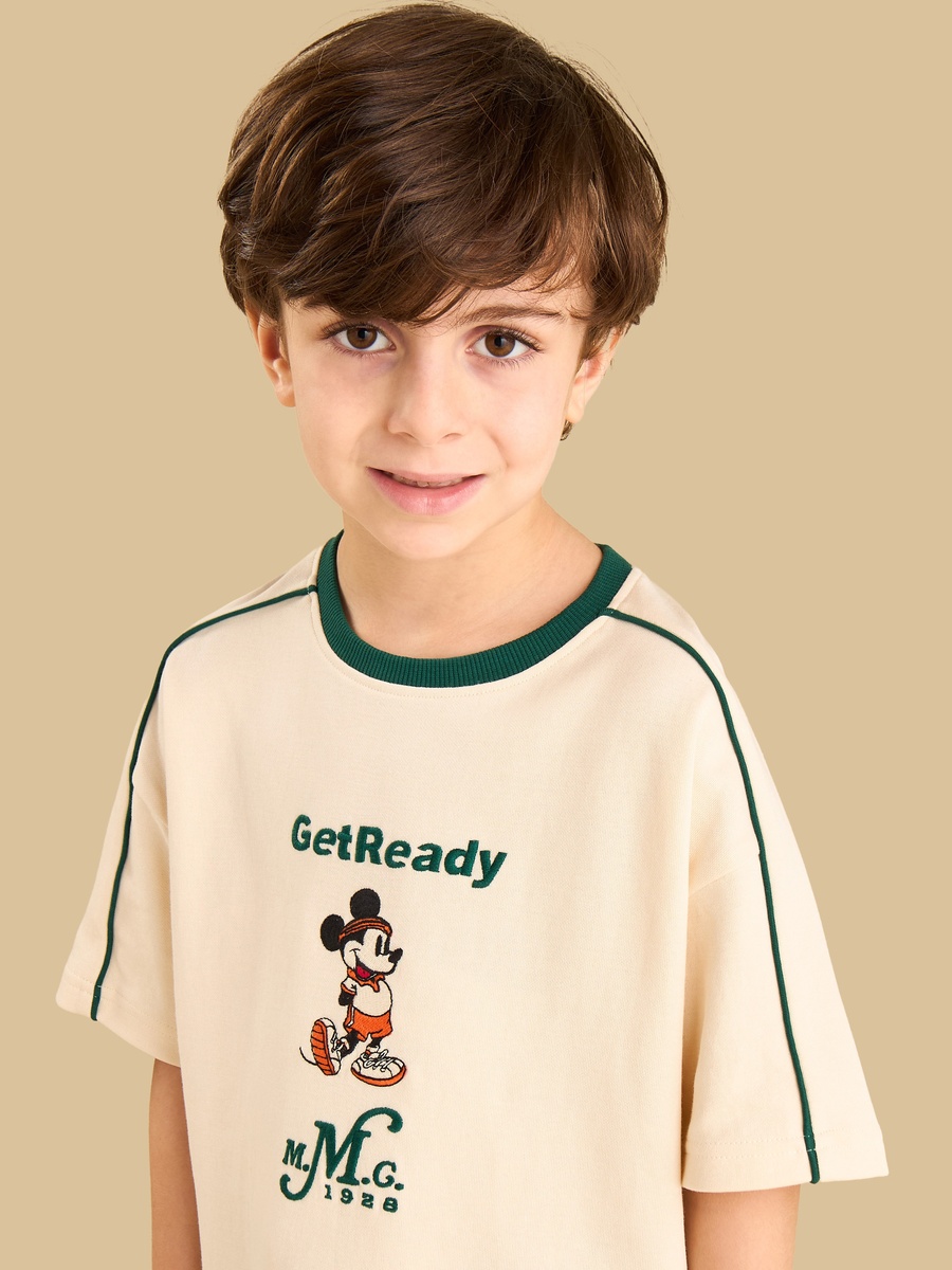 Mickey Mouse Print T-Shirt and Shorts Set