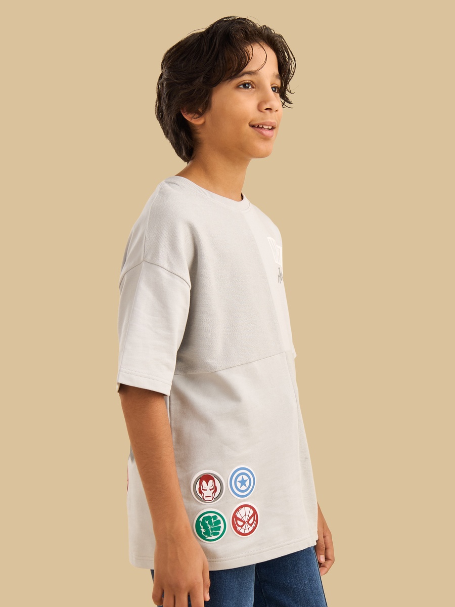 Avengers Print Cut and Sew Cotton T-Shirt