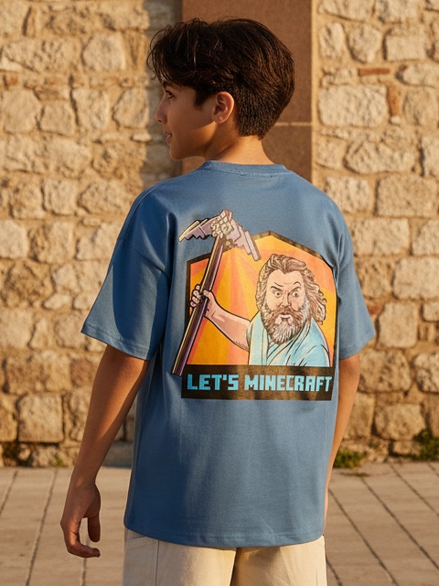 Minecraft Print Cotton T-Shirt