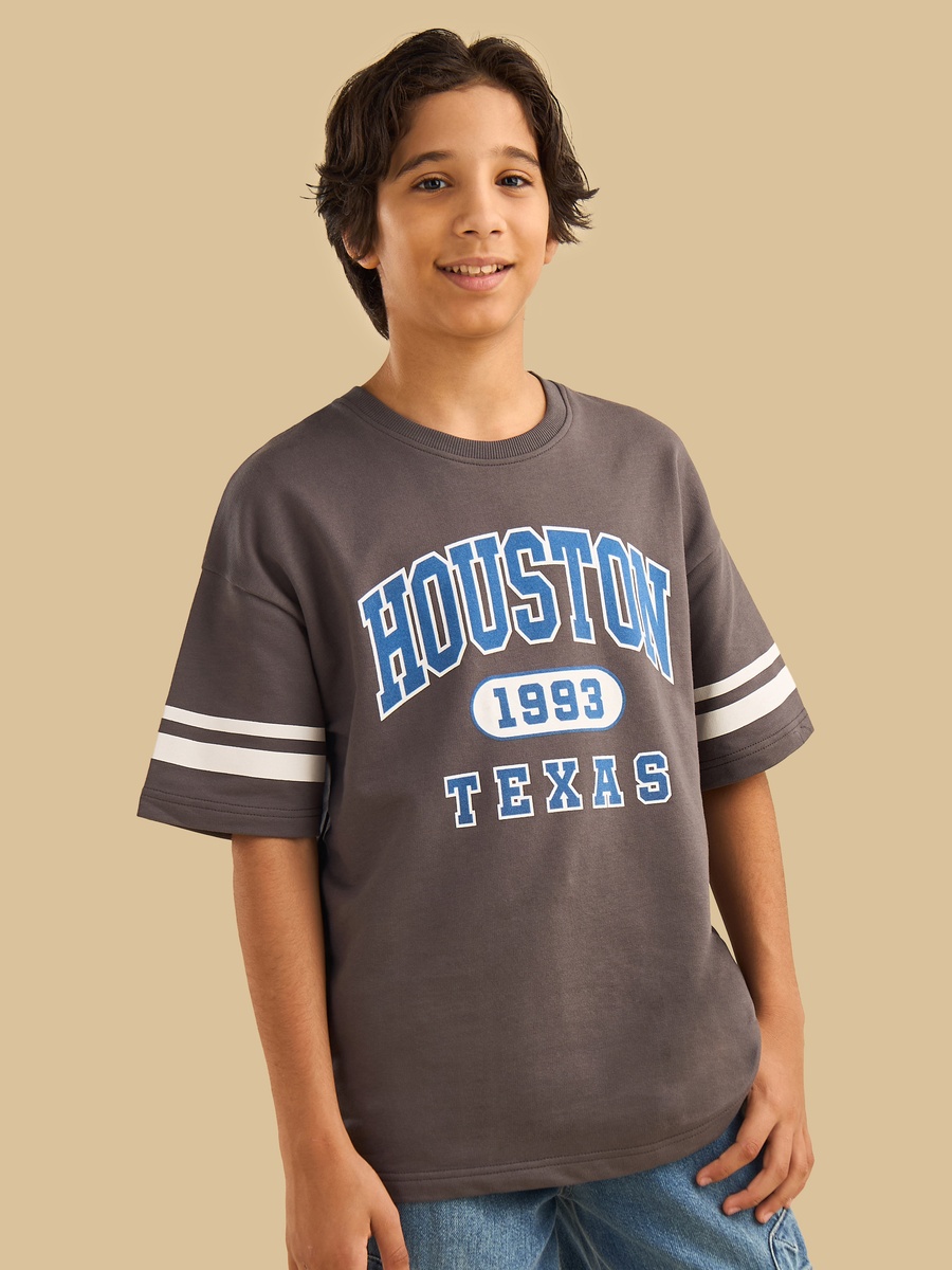 Houston Varsity Print Cotton T-Shirt
