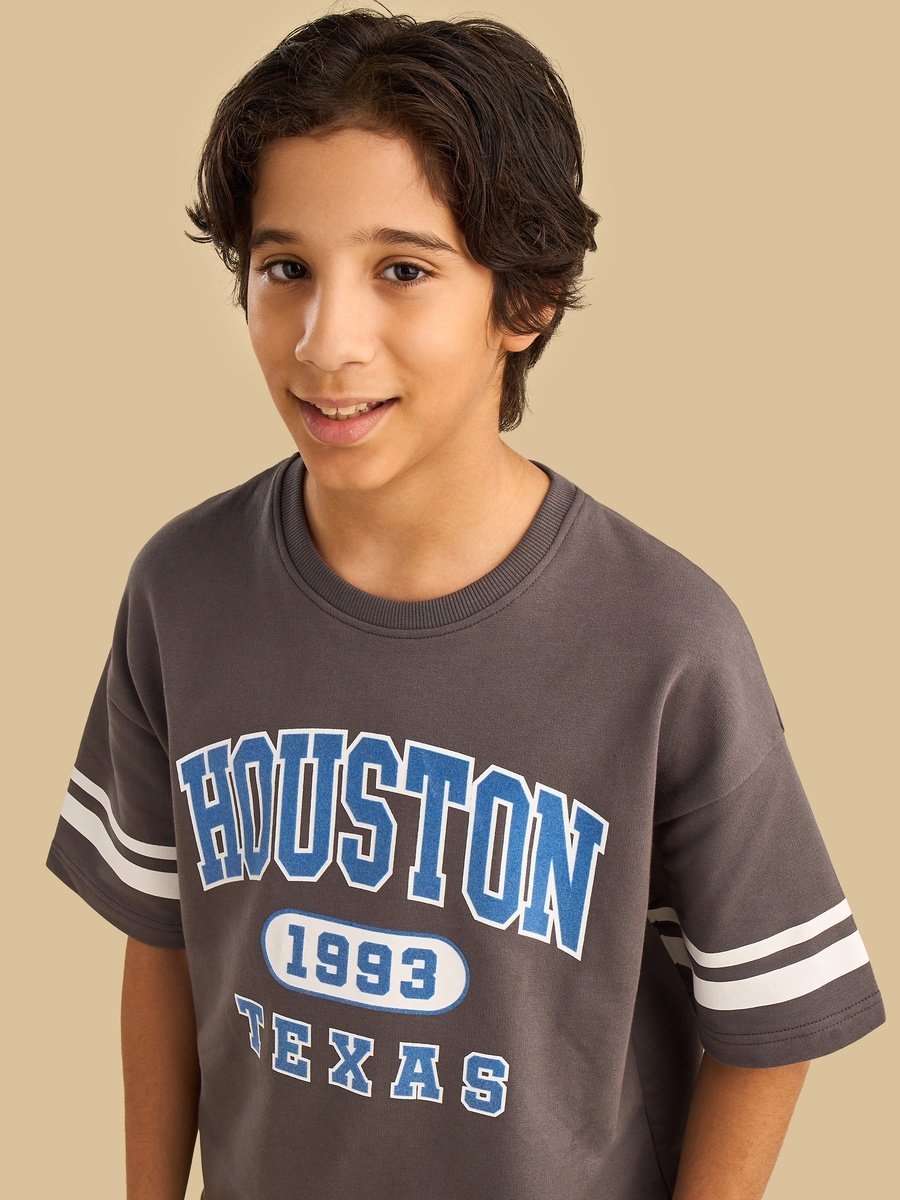 Houston Varsity Print Cotton T-Shirt