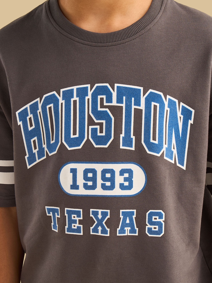 Houston Varsity Print Cotton T-Shirt