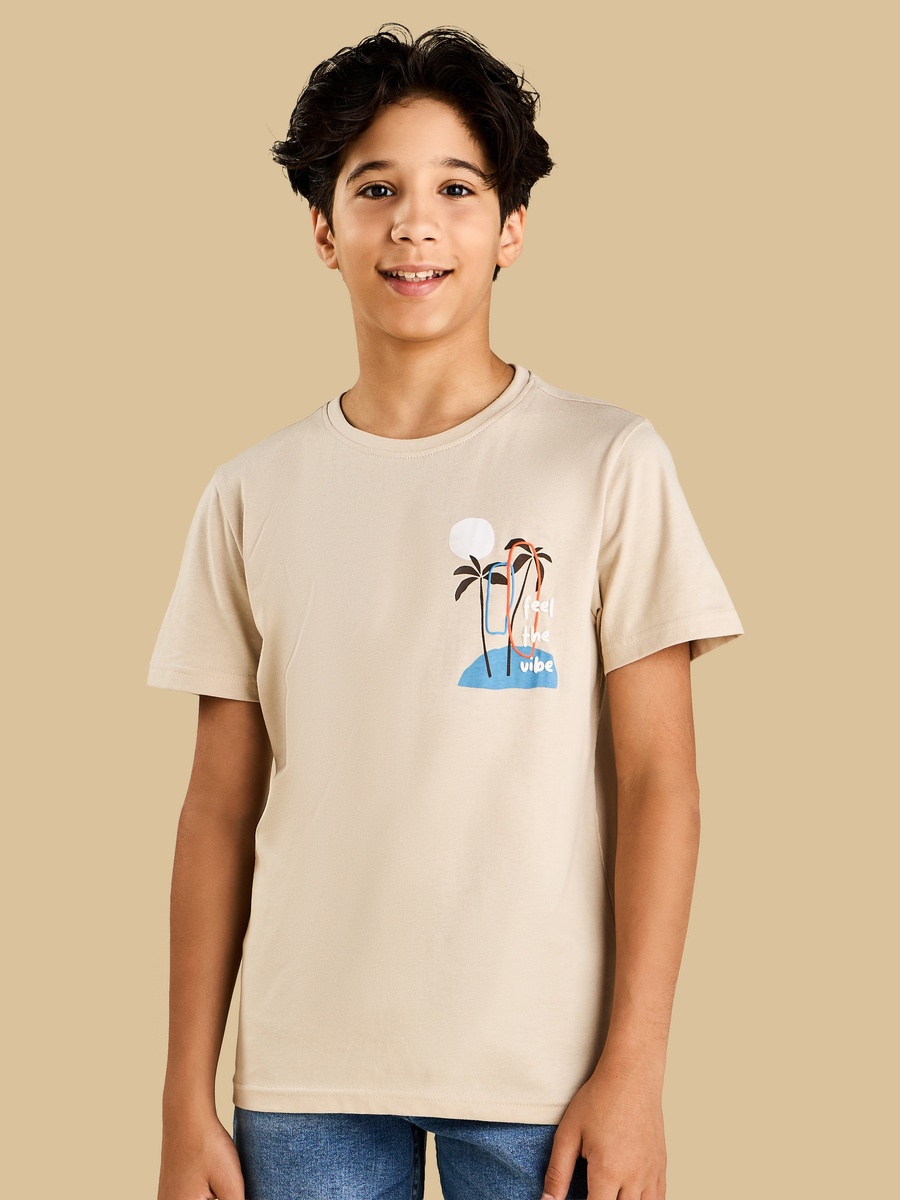 Palm Tree Print Cotton T-Shirt