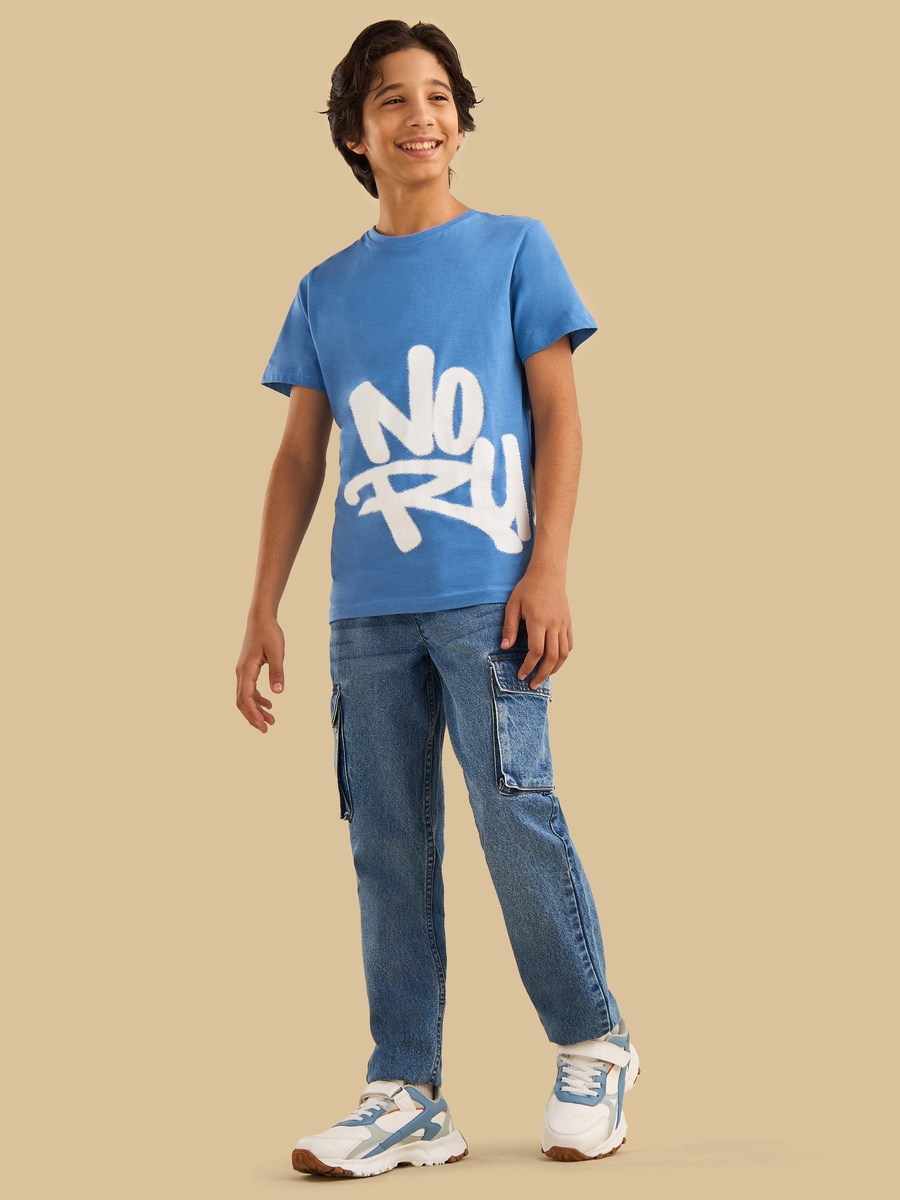 Typographic Print Cotton T-Shirt