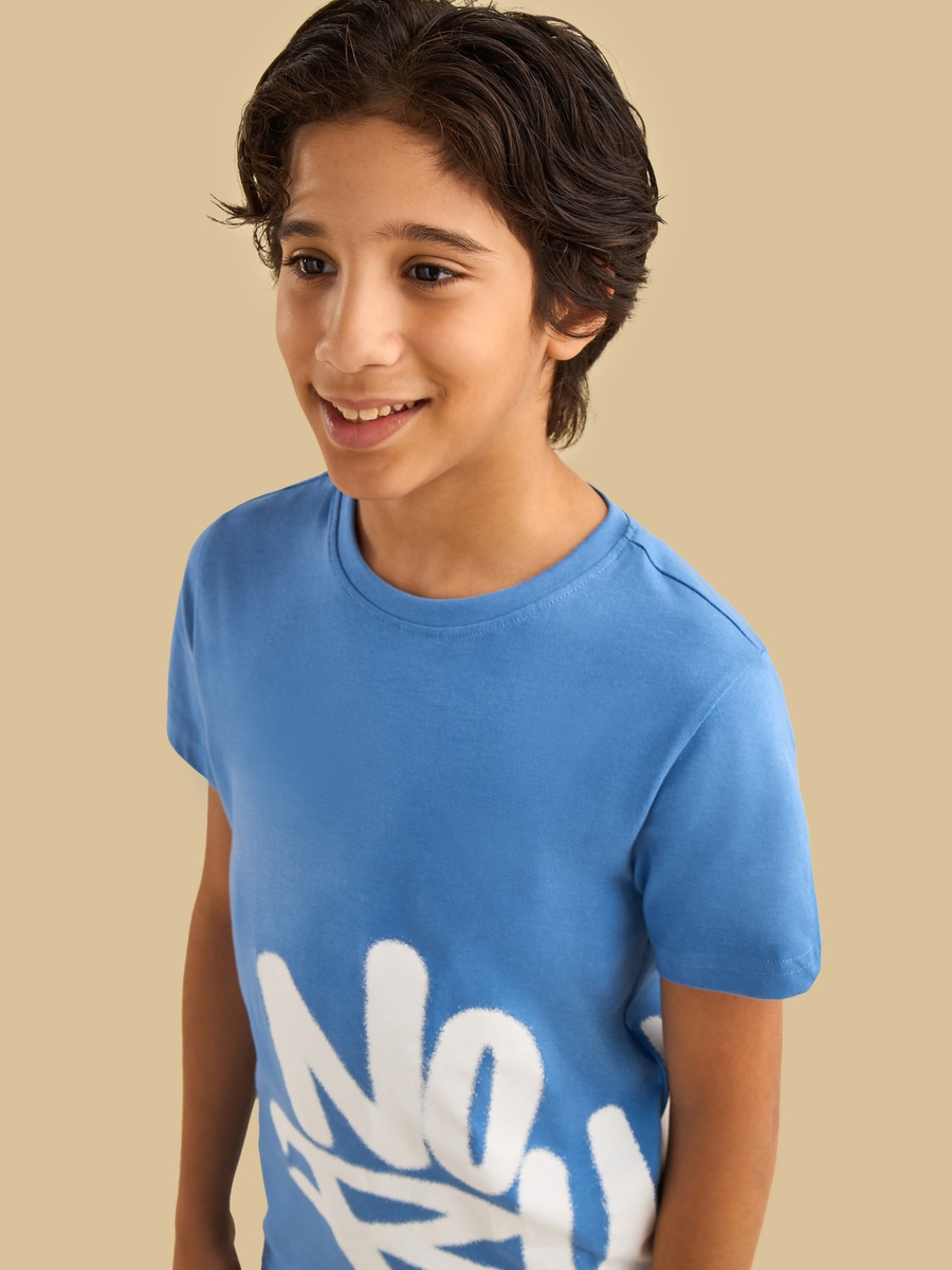 Typographic Print Cotton T-Shirt