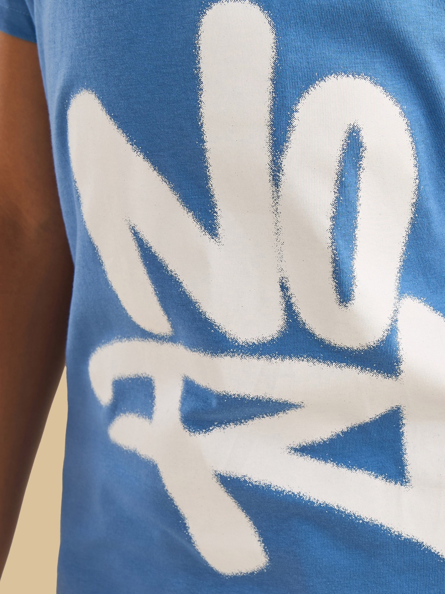 Typographic Print Cotton T-Shirt