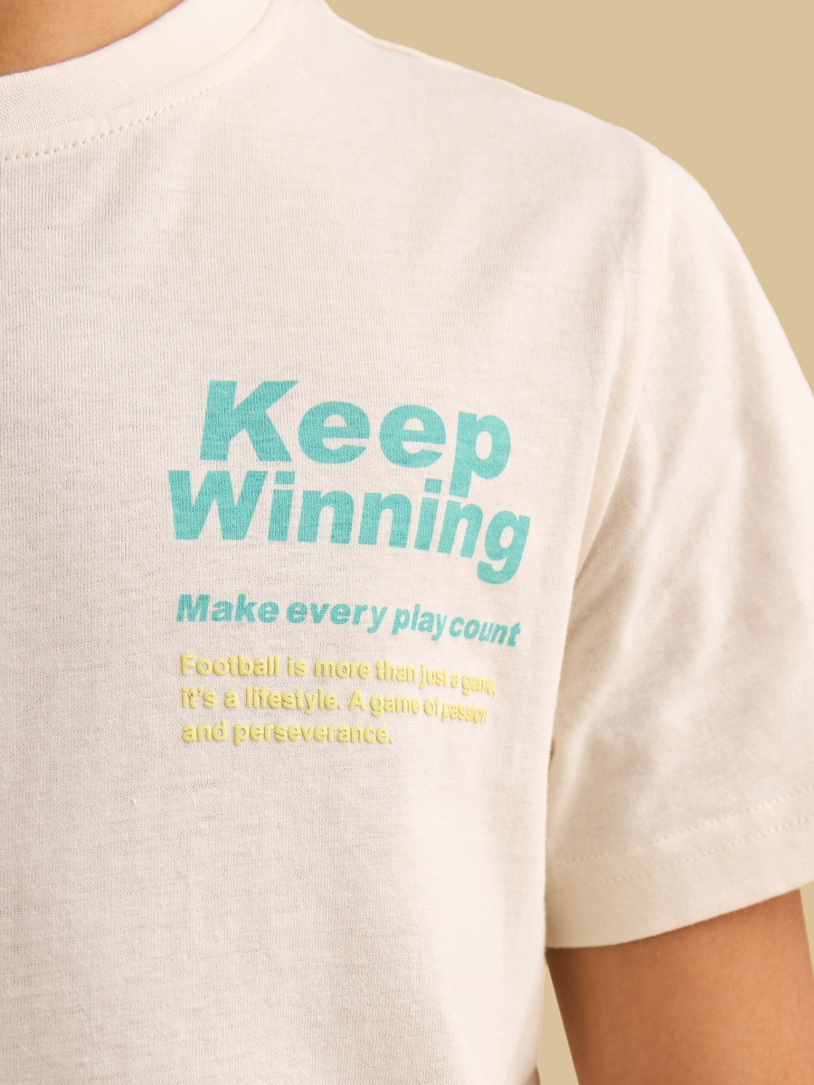Football Print Cotton T-Shirt