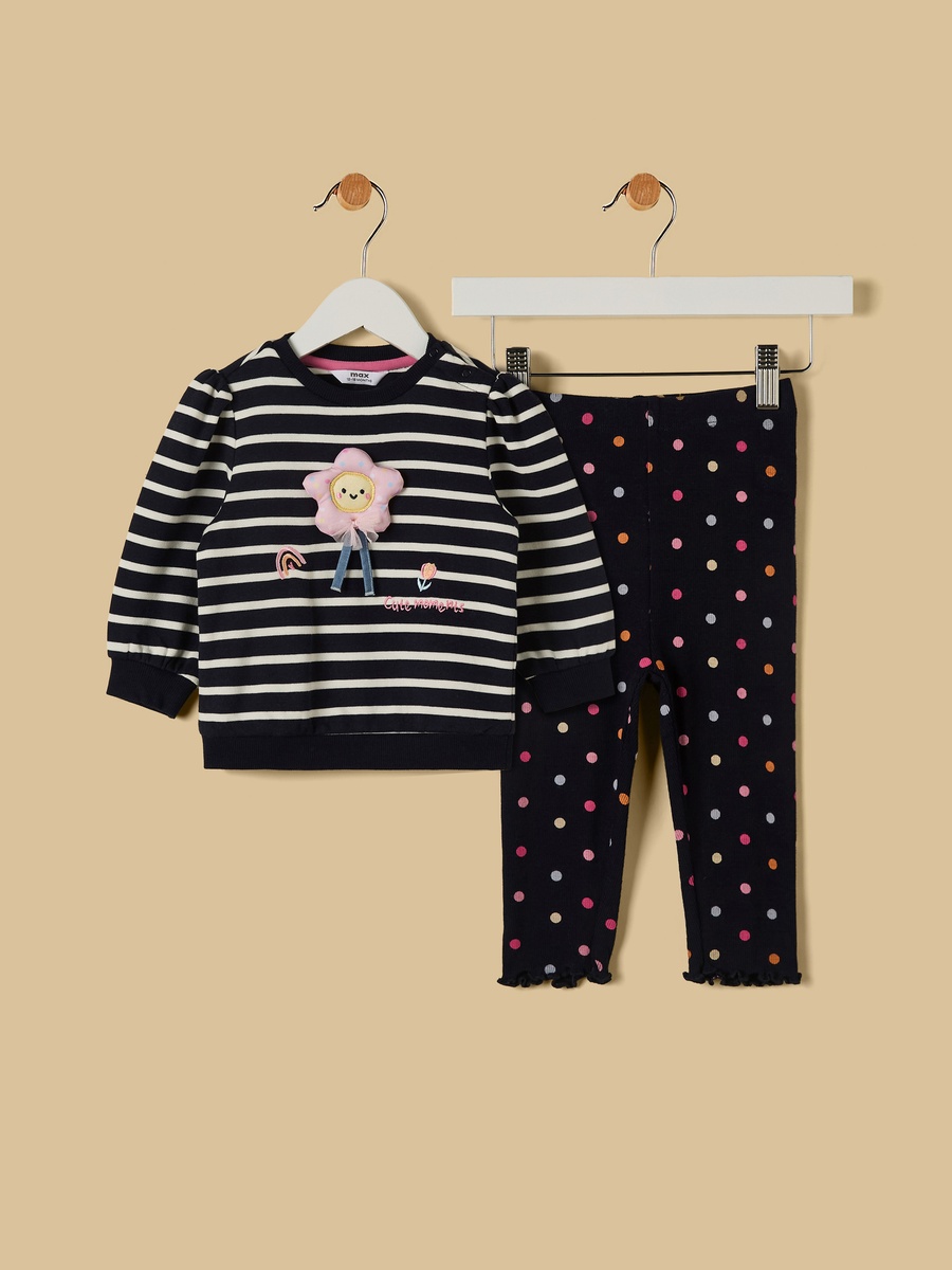 Striped Sweatshirt and Leggings Set