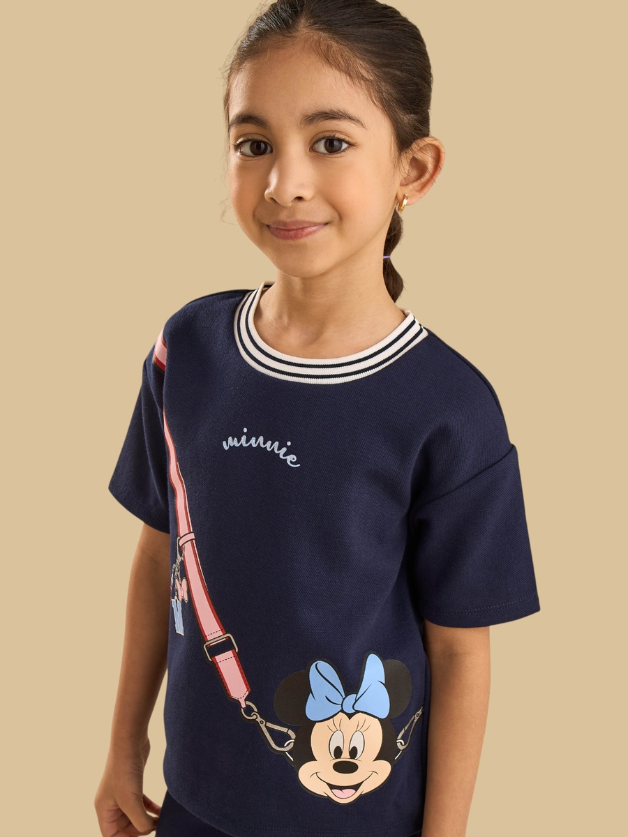 Minnie Mouse Print T-Shirt with Flared Pants