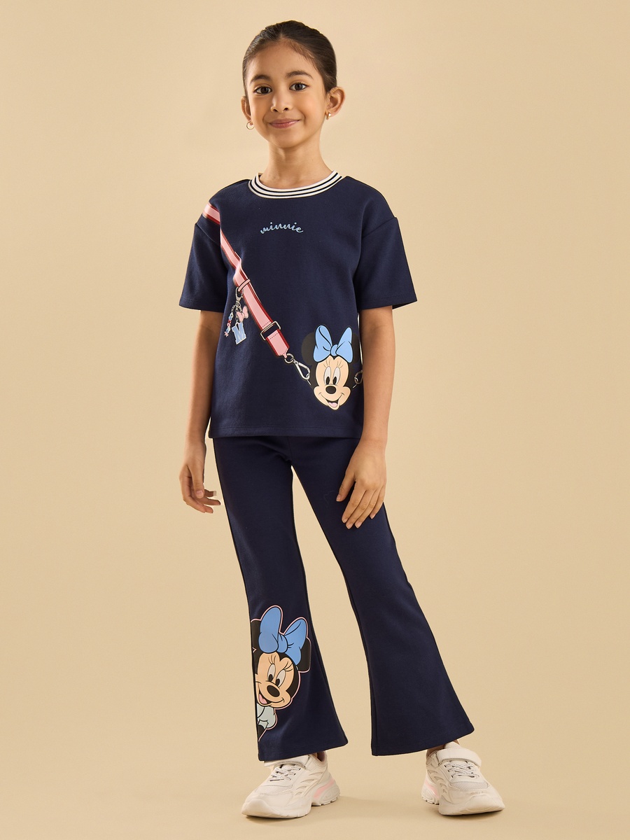 Minnie Mouse Print T-Shirt with Flared Pants