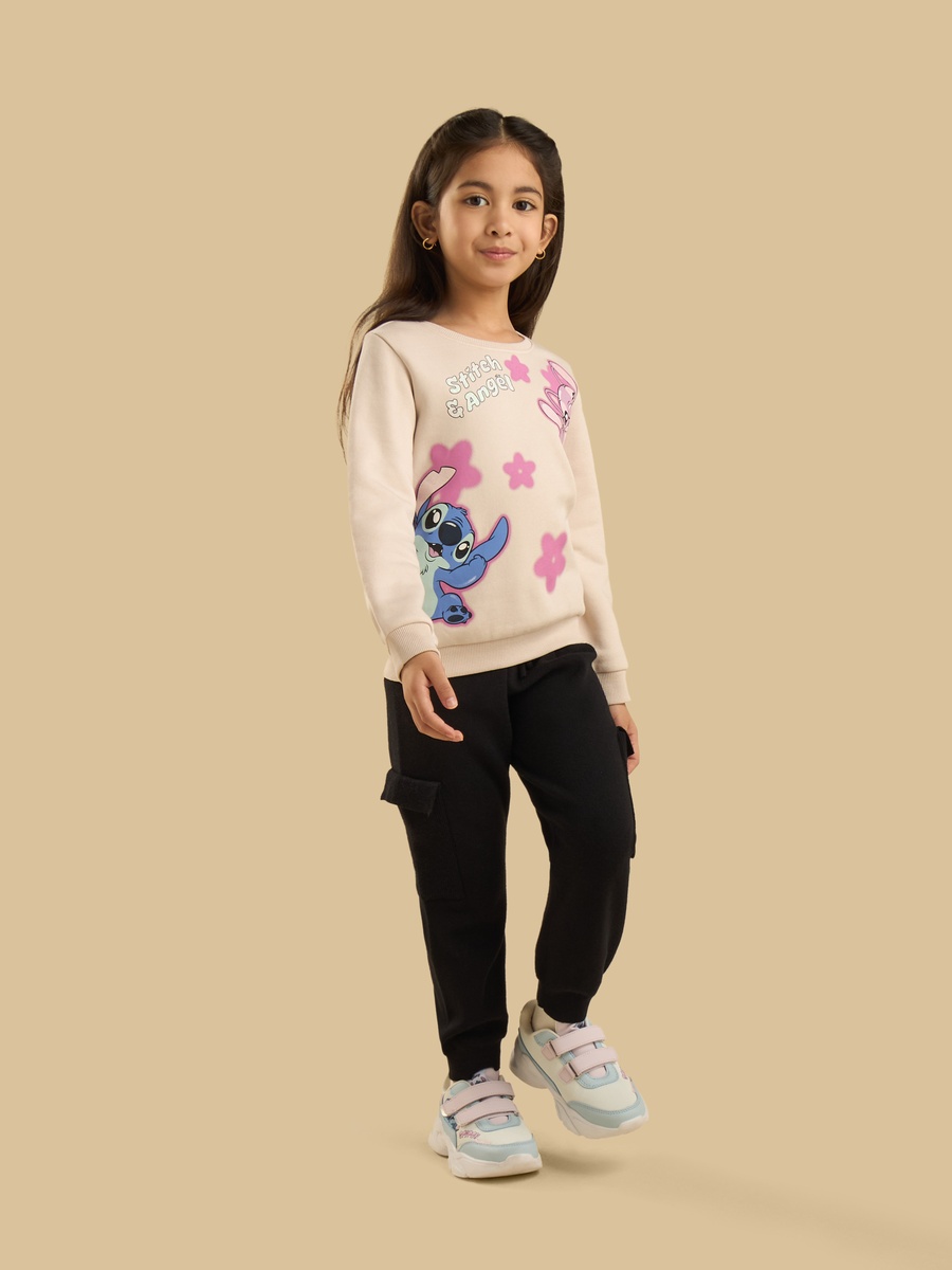 Stitch and Angel Print Sweatshirt