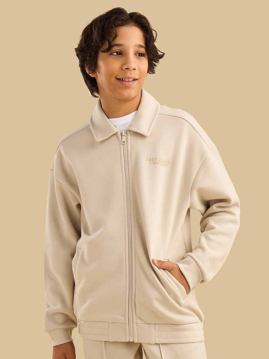Textured Cotton Bomber Jacket