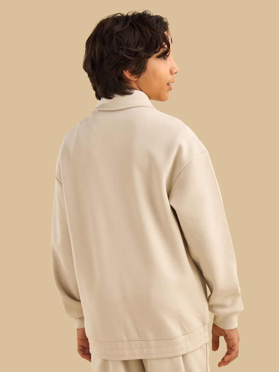 Textured Cotton Bomber Jacket