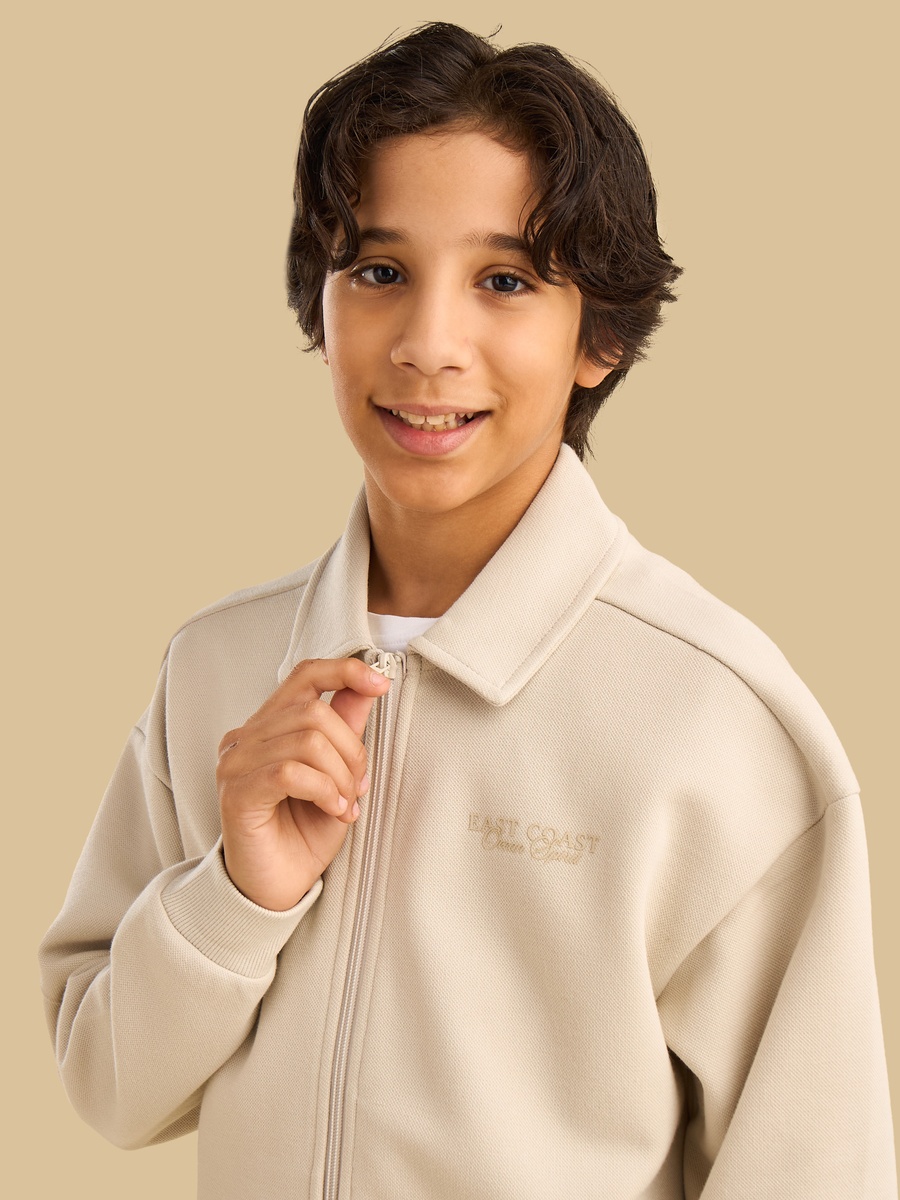 Textured Cotton Bomber Jacket