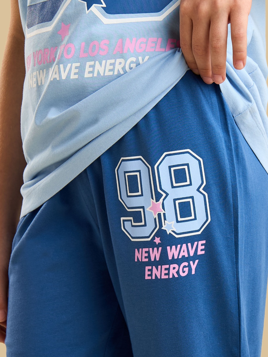 Varsity Print Cotton Pyjama Set