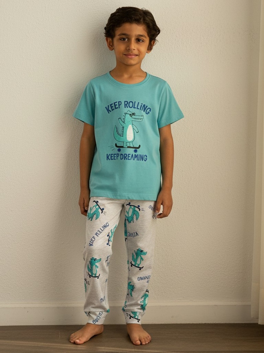 Crocodile Print Cotton Pyjama Set