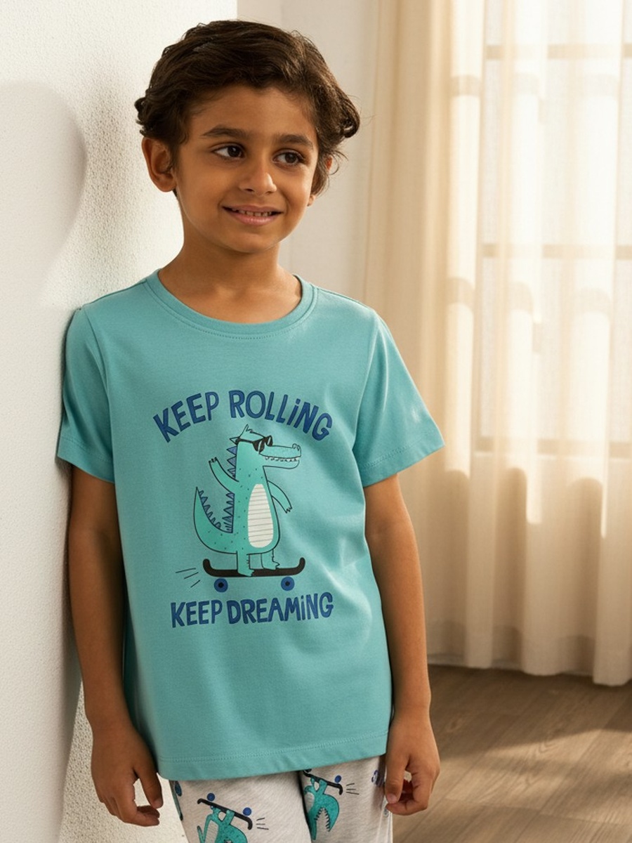 Crocodile Print Cotton Pyjama Set