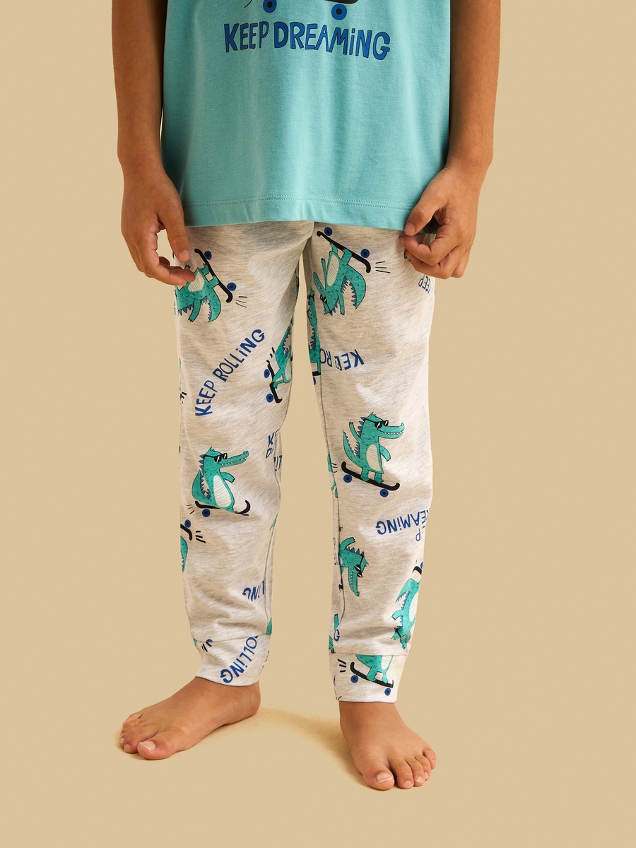 Crocodile Print Cotton Pyjama Set