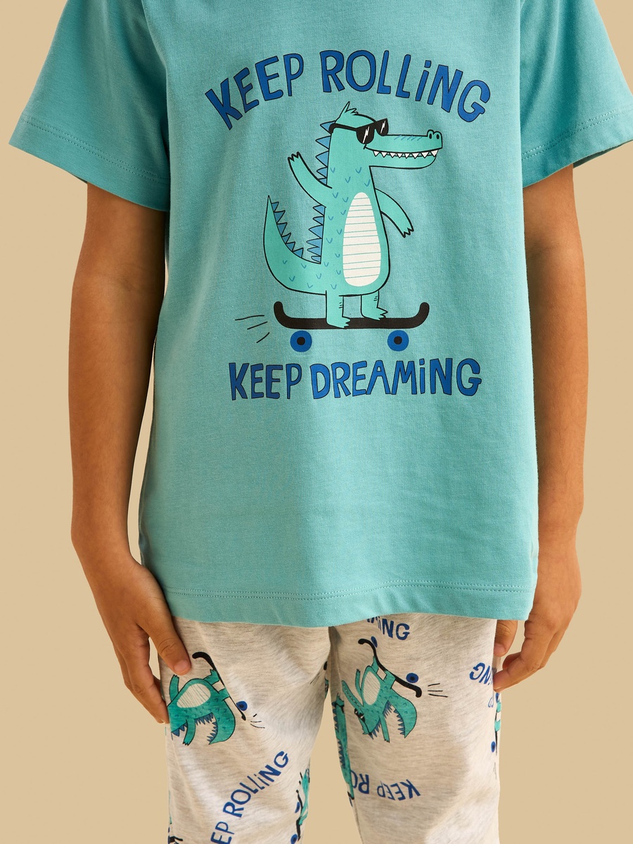 Crocodile Print Cotton Pyjama Set