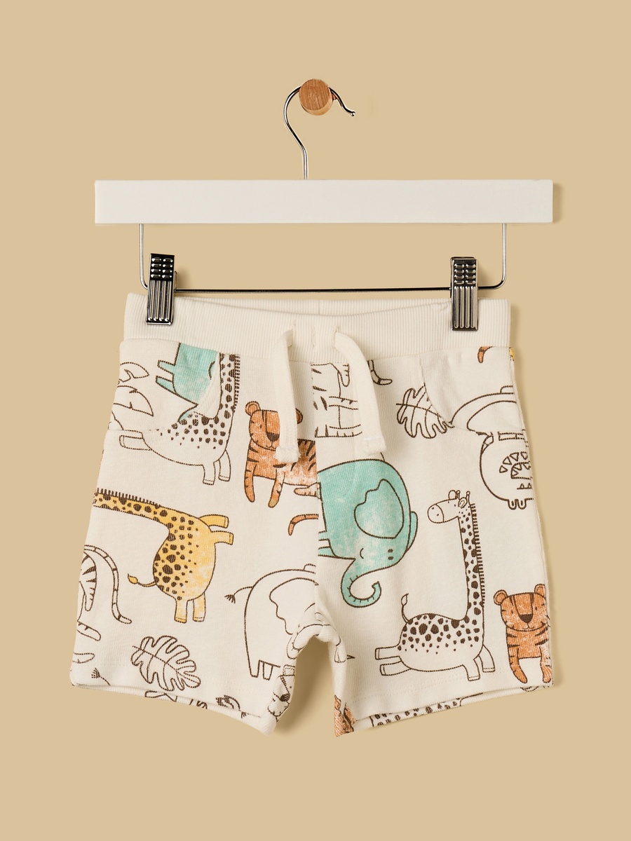 Animal Print Cotton Shirt and Shorts Set
