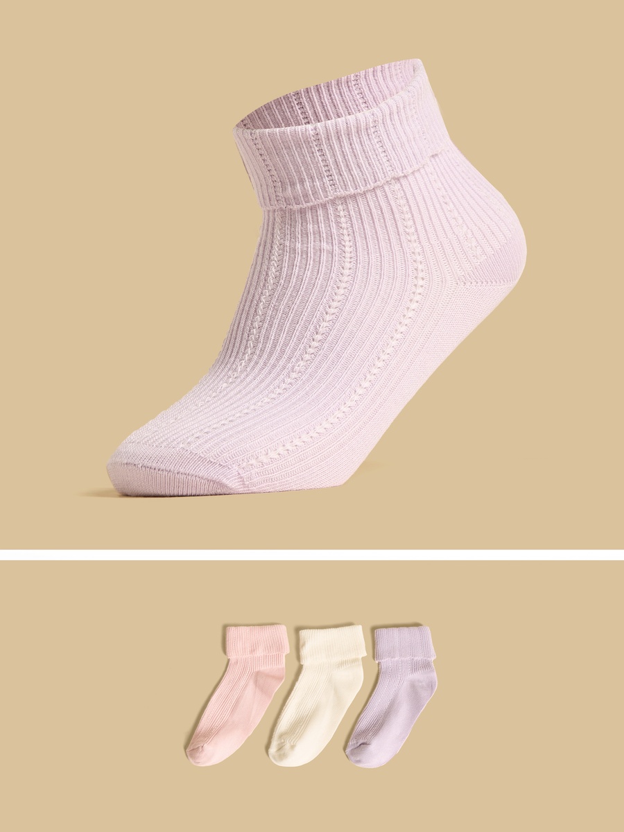 Pack of 3 - Ribbed Ankle Length Socks