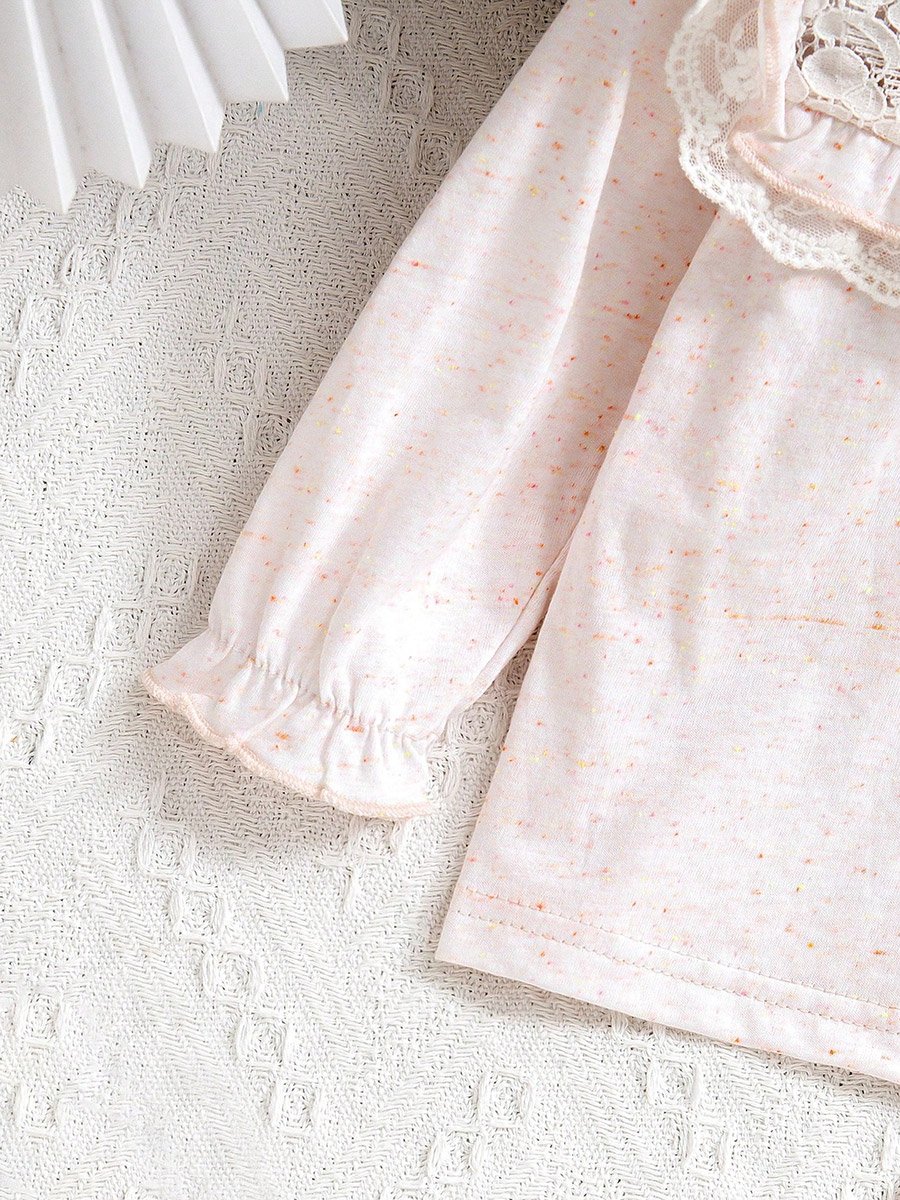 Girls Light Pink Cotton Top and Pyjama Set