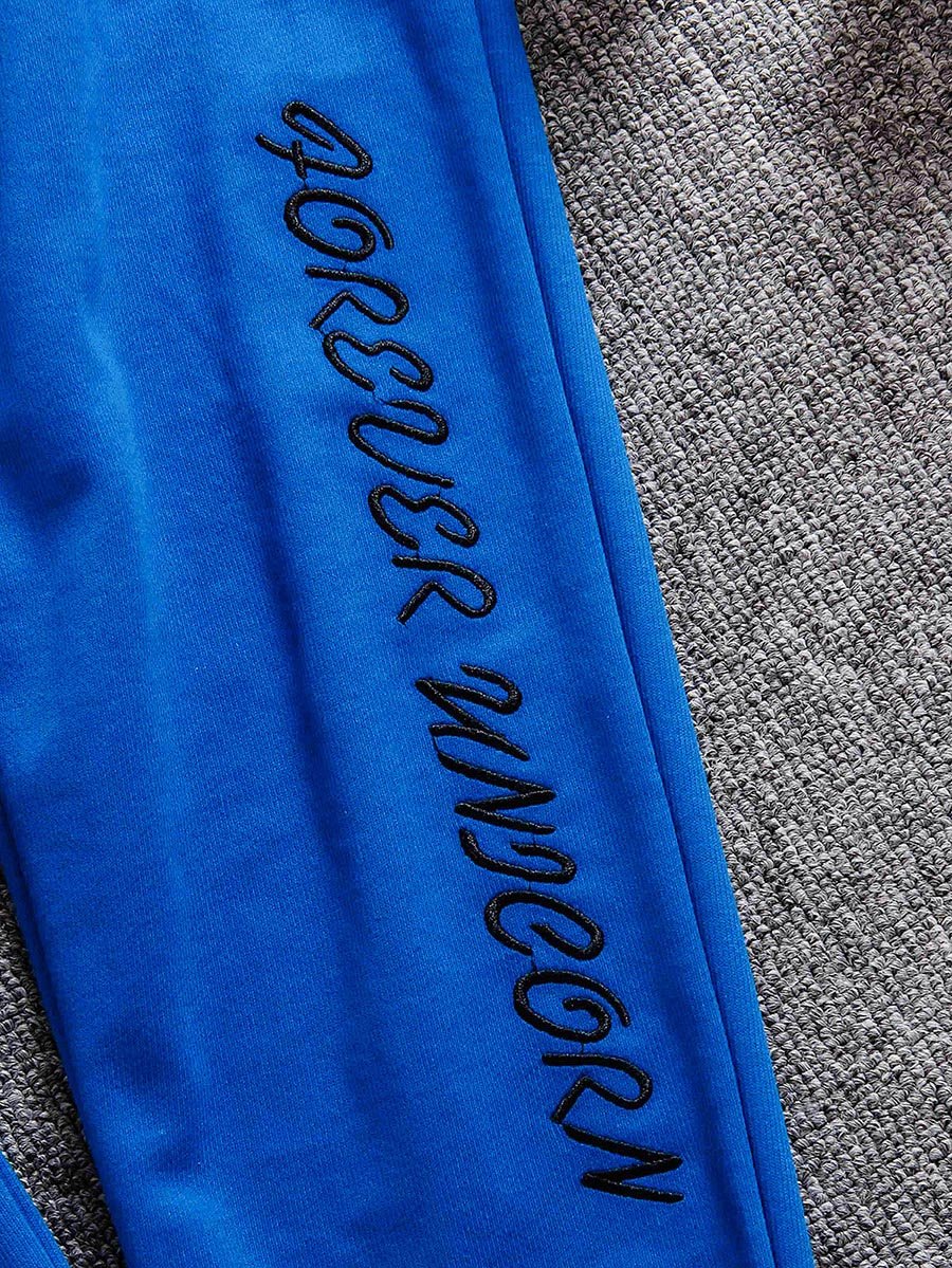 Girls Slogan Print T-Shirt, Joggers and Jacket Set