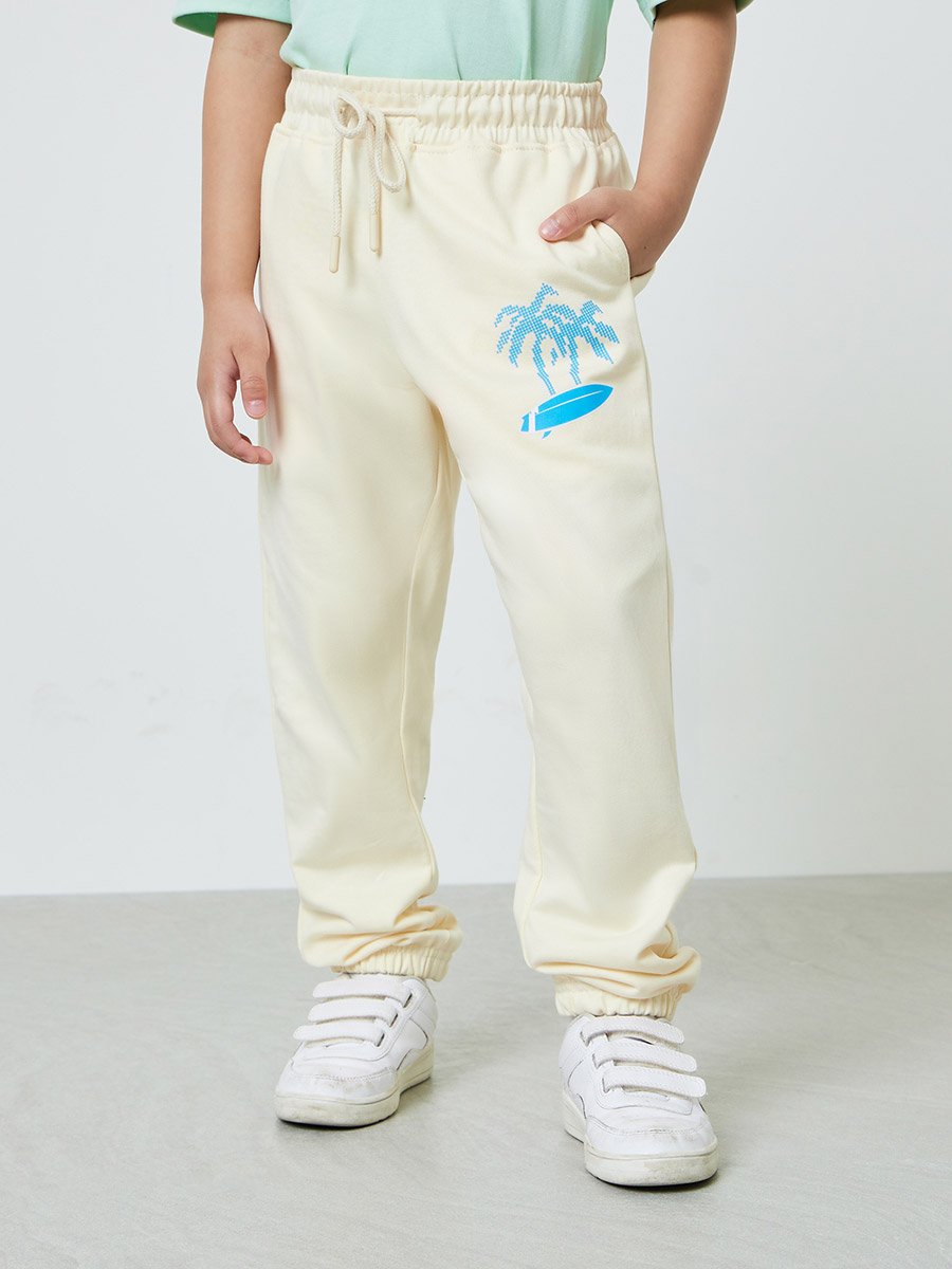 Boys Graphic Print Joggers with Side Pocket
