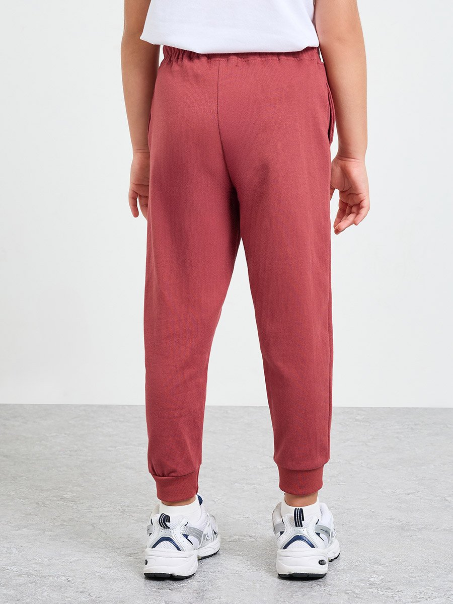 Girls Cotton Joggers with Badge Detail