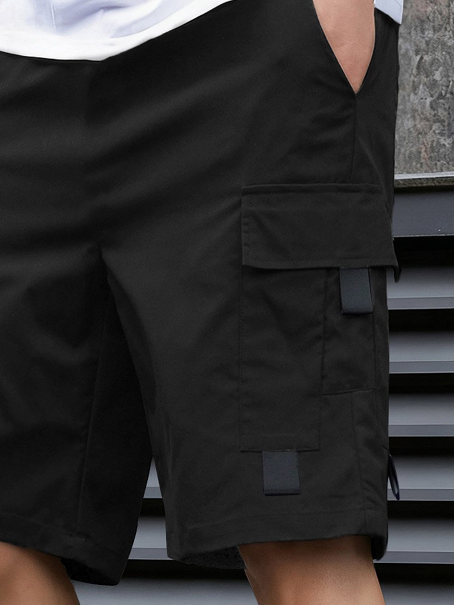 Boys Solid Multi Pockets Cargo Shorts