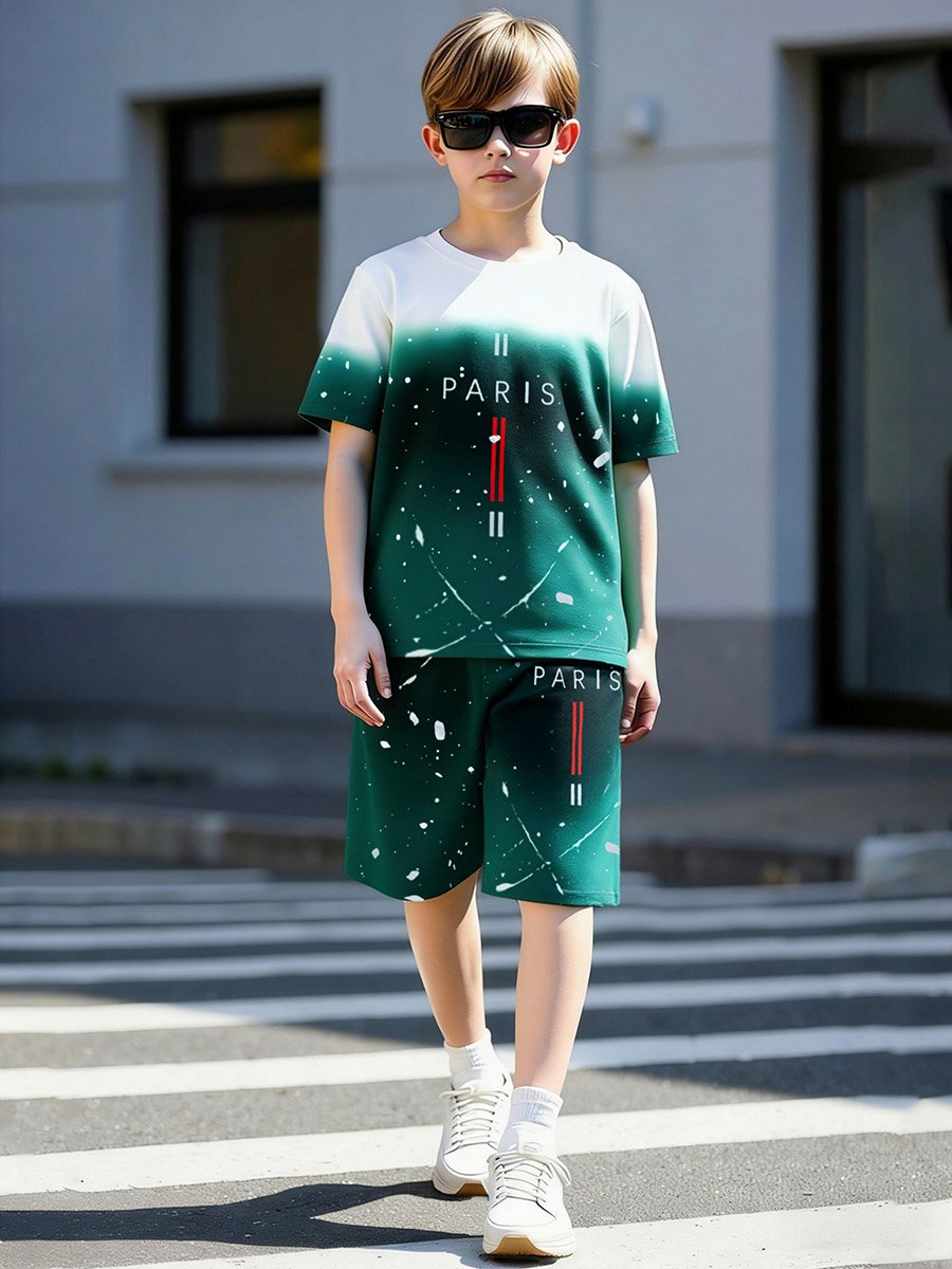 Teen Boys Graphic Print T-Shirt and Shorts Set