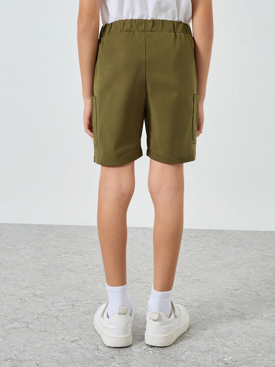 Kids Olive Green Cargo Shorts