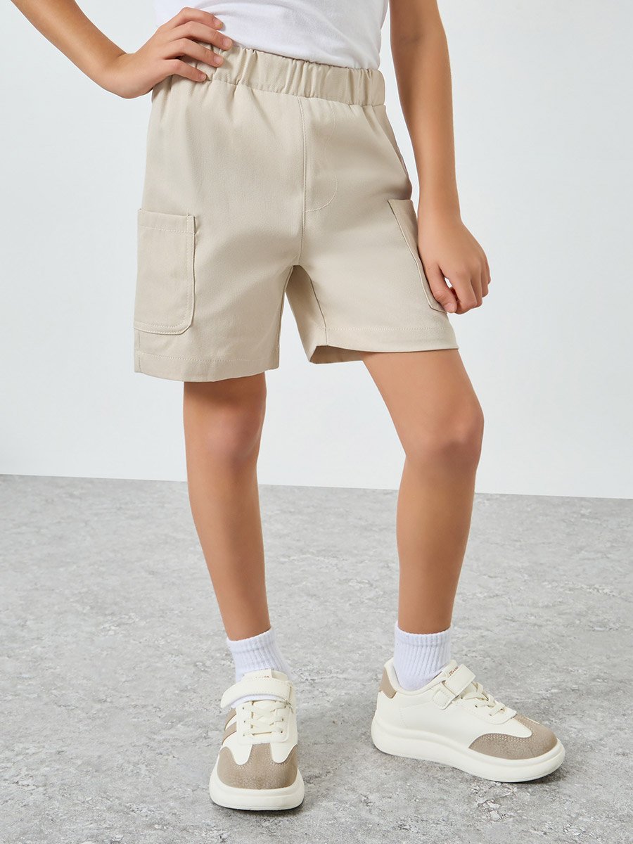 Kids Beige Cargo Shorts