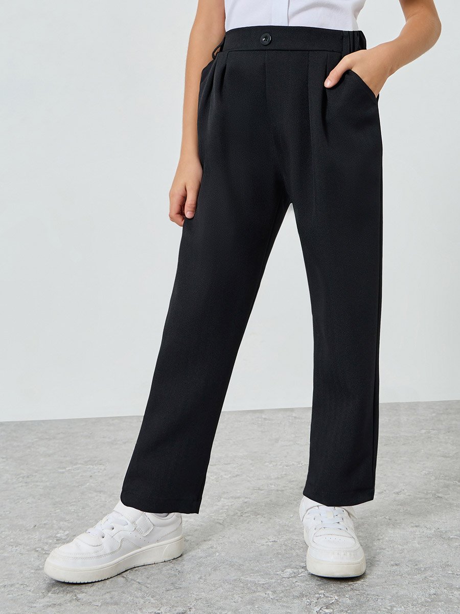 Boys Solid Straight Leg Pants