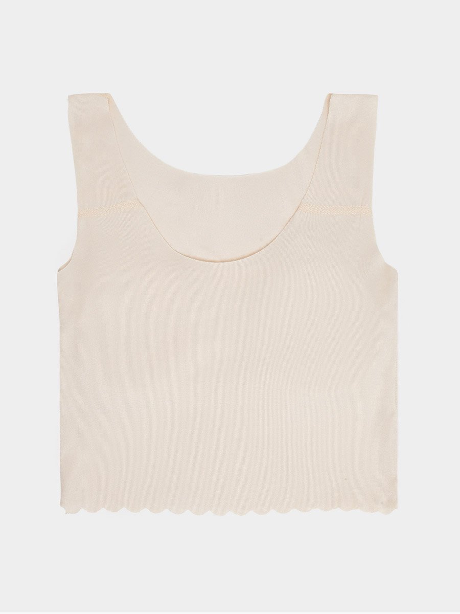 Teen Girls Scalloped Hem Vest with Light Padding
