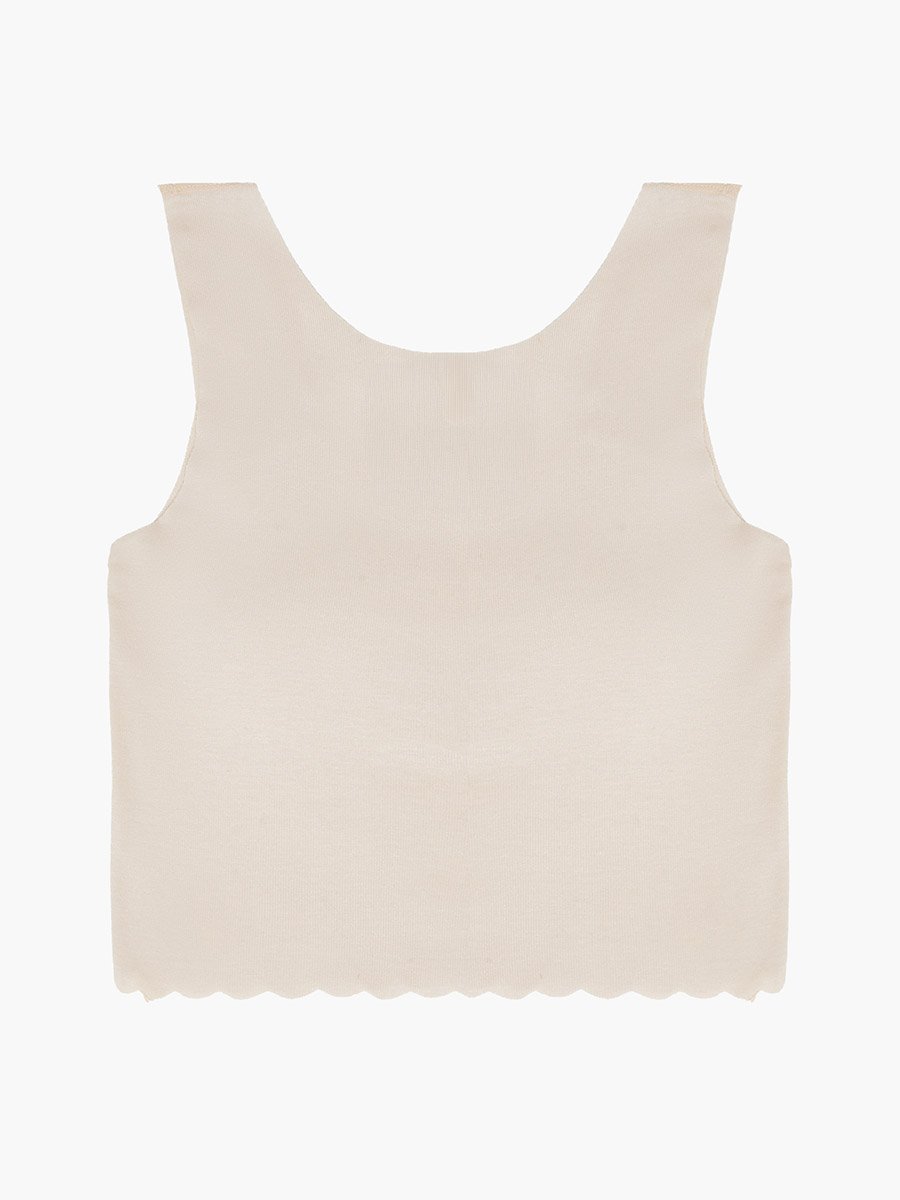 Teen Girls Scalloped Hem Vest with Light Padding
