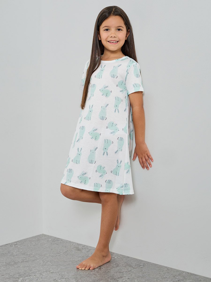 Pack of 2 - Girls Printed Short Sleeve Nightdress