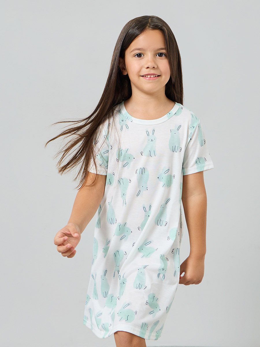 Pack of 2 - Girls Printed Short Sleeve Nightdress