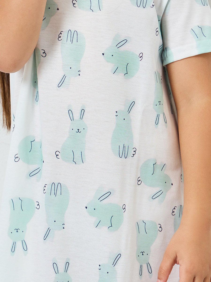 Pack of 2 - Girls Printed Short Sleeve Nightdress
