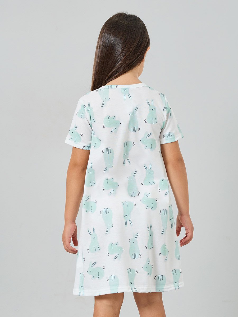 Pack of 2 - Girls Printed Short Sleeve Nightdress