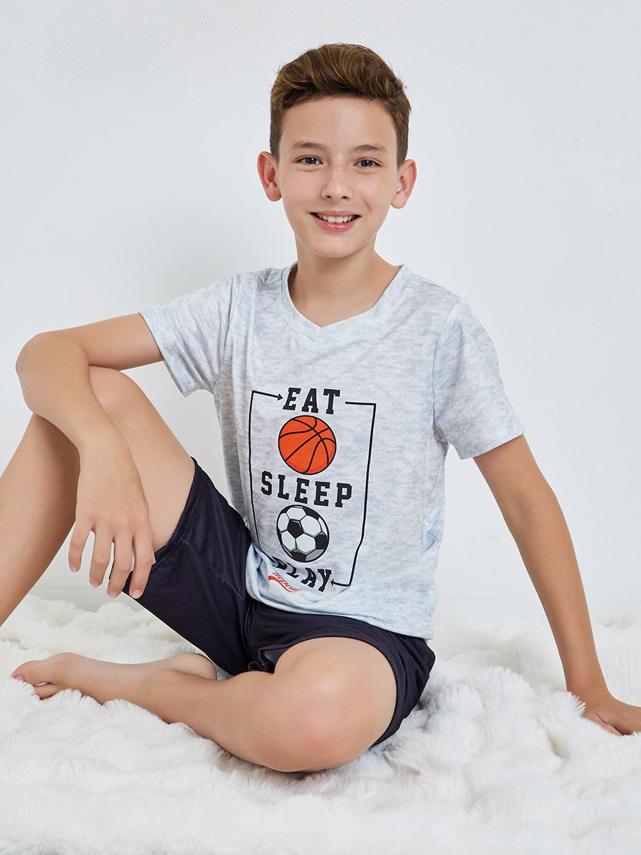 Teen Boys Graphic Print T-Shirt and Shorts Set