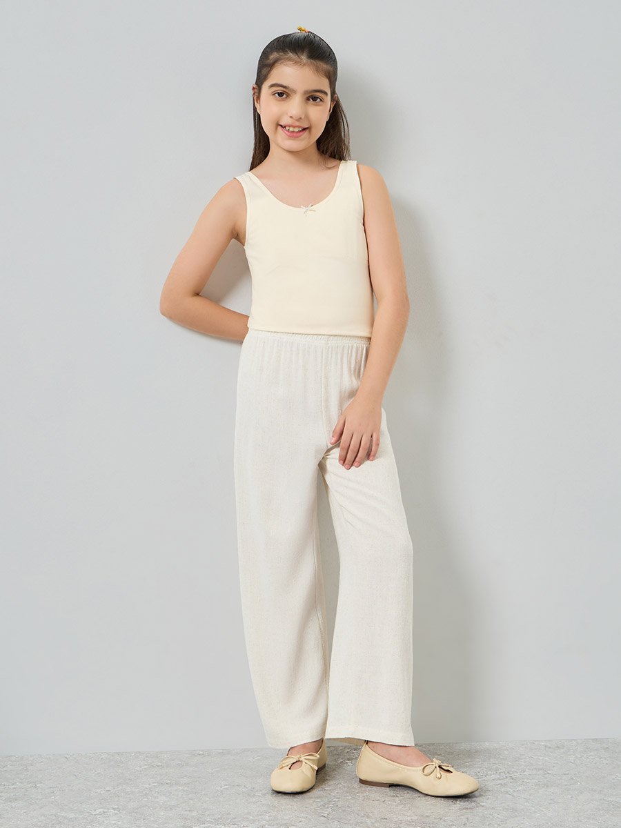 Teen Girls Wide Leg Viscose Blend Pants