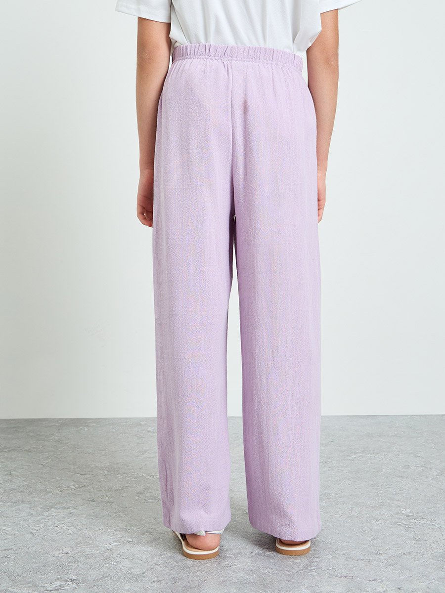 Teen Girls Wide Leg Viscose Blend Pants