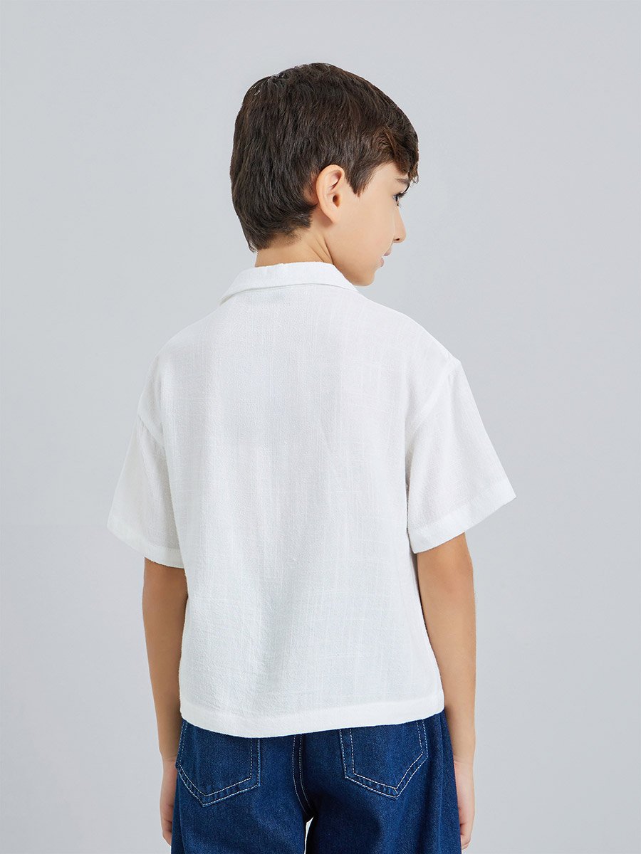 Kids White Short Sleeve Shirt