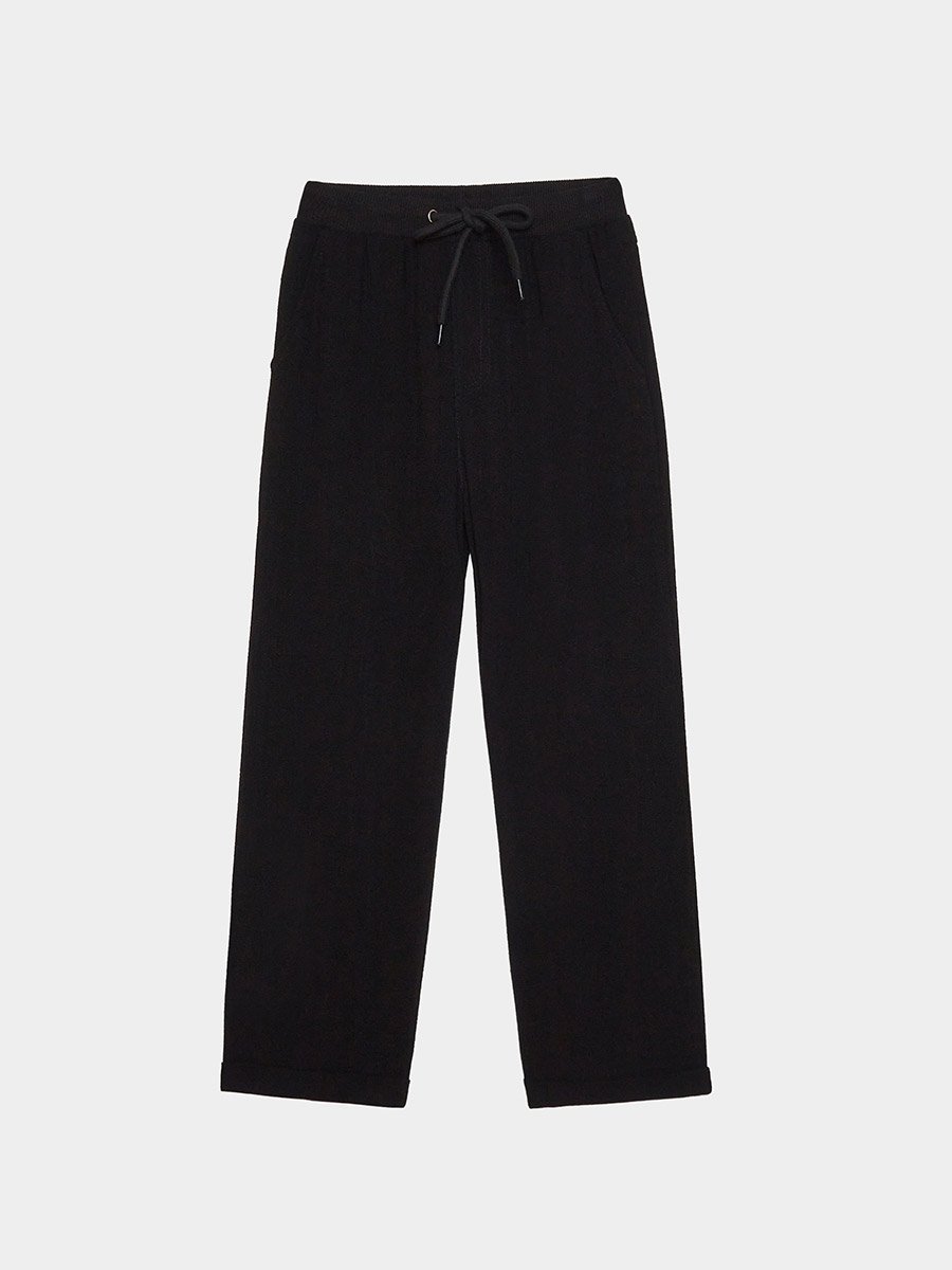 Boys Plain Linen Blend Pants with Roll-Up Hem