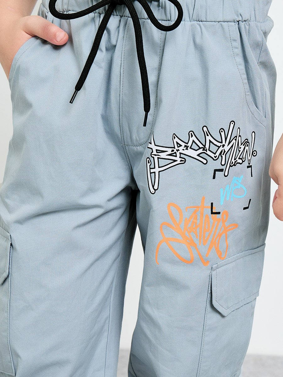Boys Graffiti Print Cargo Joggers 