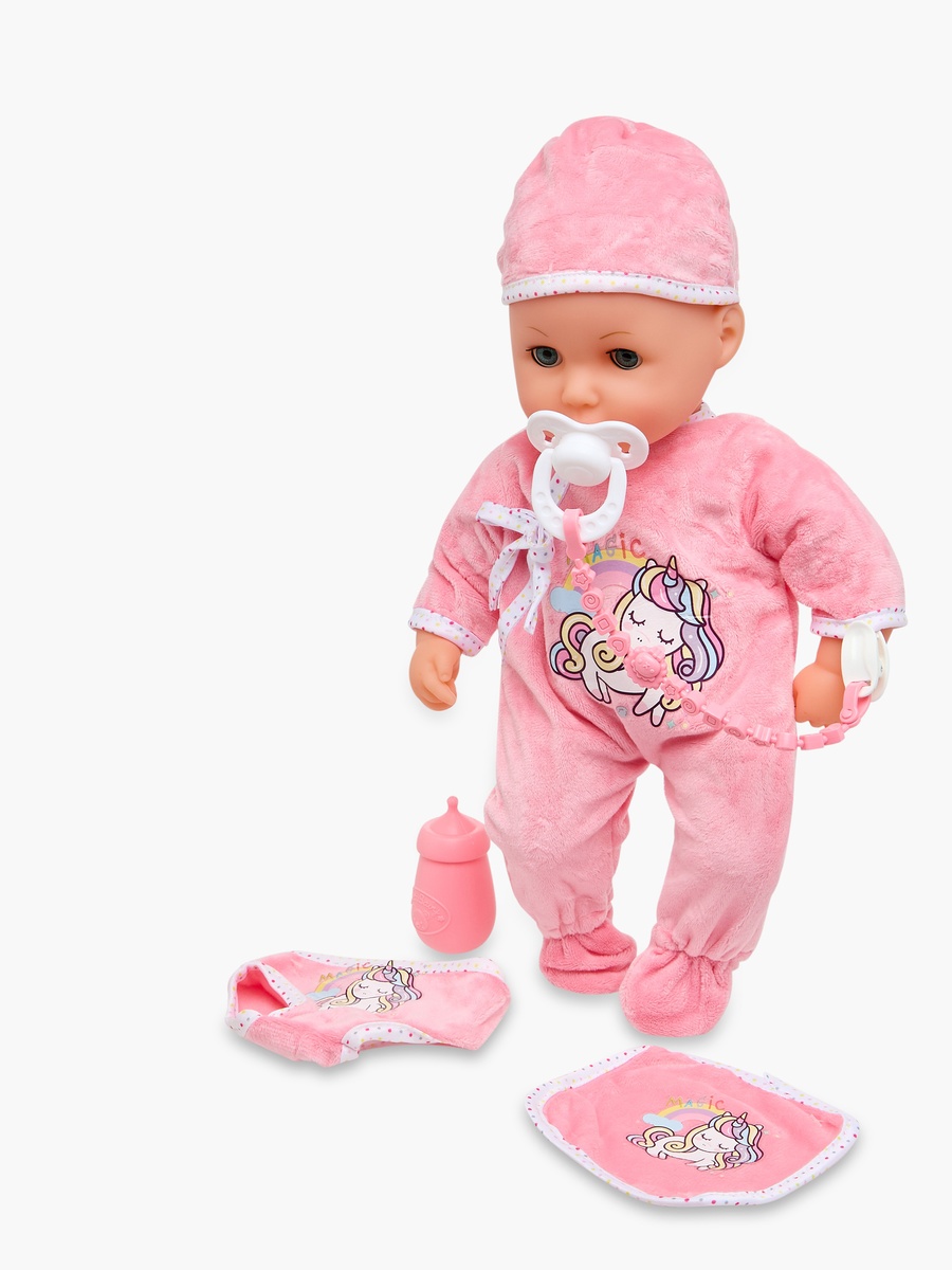 Unicorn Print Baby Doll Playset - 35 cm
