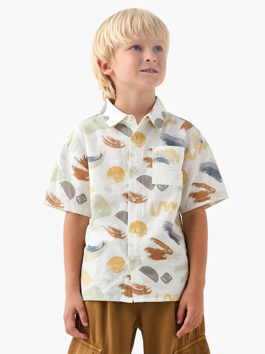 Short Sleeves Shirt with Abstract Print