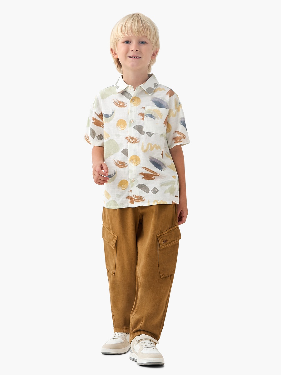 Short Sleeves Shirt with Abstract Print